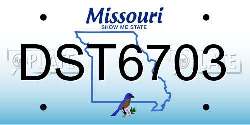 DST6703 Missouri License Plate