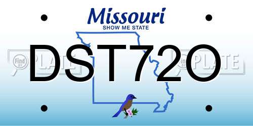 DST72O Missouri License Plate