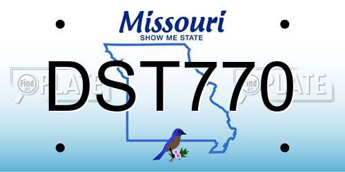 DST770 Missouri License Plate