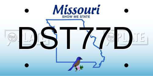 DST77D Missouri License Plate