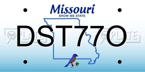 DST77O Missouri License Plate
