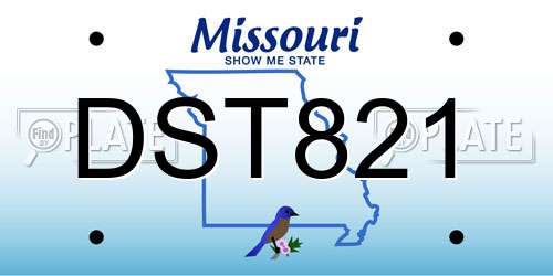DST821 Missouri License Plate