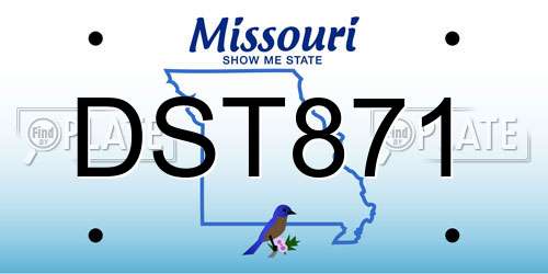 DST871 Missouri License Plate