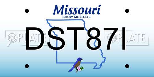 DST87I Missouri License Plate