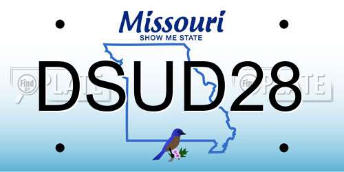 DSUD28 Missouri License Plate