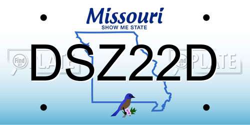 DSZ22D Missouri License Plate