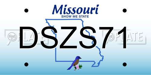 DSZS71 Missouri License Plate