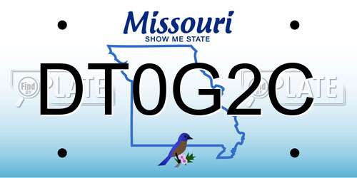 DT0G2C Missouri License Plate