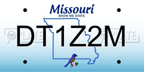 DT1Z2M Missouri License Plate