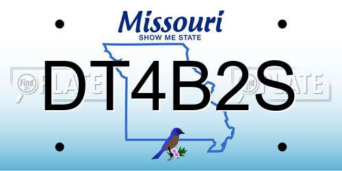 DT4B2S Missouri License Plate