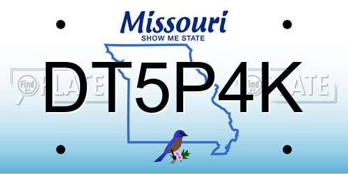 DT5P4K Missouri License Plate