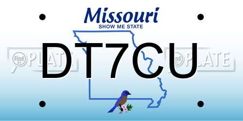 DT7CU Missouri License Plate