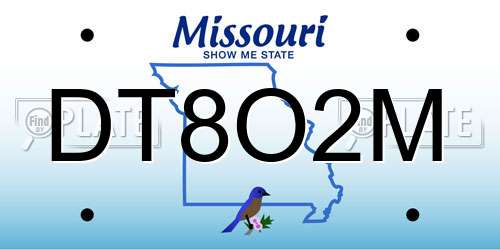 DT8O2M Missouri License Plate