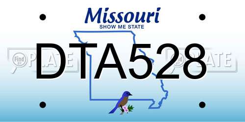 DTA528 Missouri License Plate