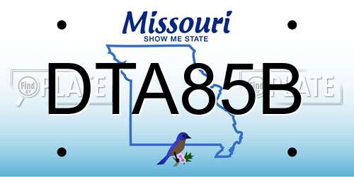 DTA85B Missouri License Plate