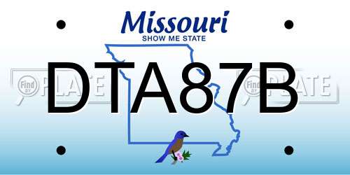 DTA87B Missouri License Plate