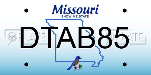 DTAB85 Missouri License Plate