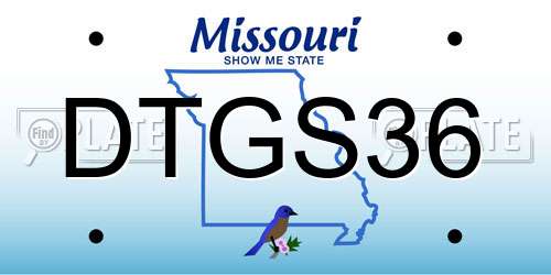 DTGS36 Missouri License Plate