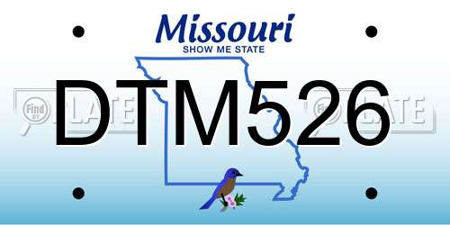 DTM526 Missouri License Plate