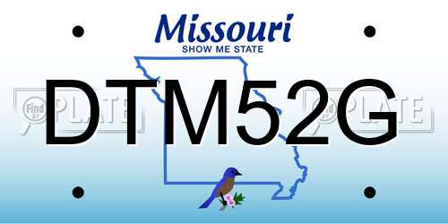 DTM52G Missouri License Plate
