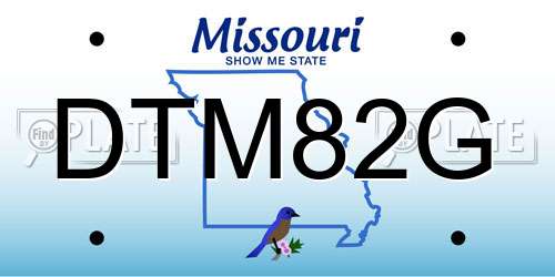 DTM82G Missouri License Plate