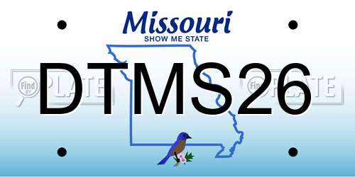 DTMS26 Missouri License Plate