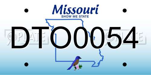 DTO0054 Missouri License Plate