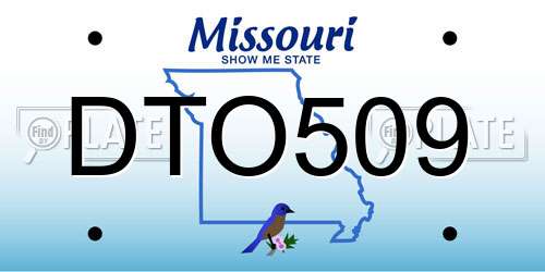DTO509 Missouri License Plate