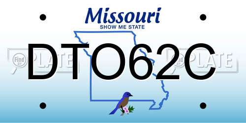 DTO62C Missouri License Plate