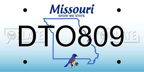 DTO809 Missouri License Plate