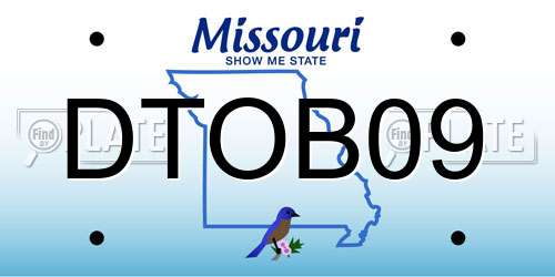 DTOB09 Missouri License Plate