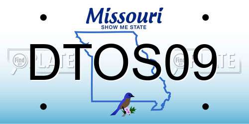 DTOS09 Missouri License Plate