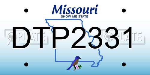 DTP2331 Missouri License Plate