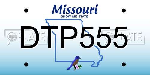 DTP555 Missouri License Plate