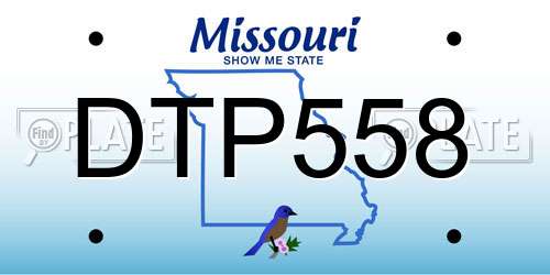 DTP558 Missouri License Plate