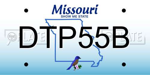 DTP55B Missouri License Plate