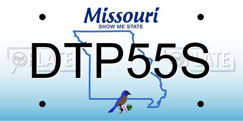 DTP55S Missouri License Plate