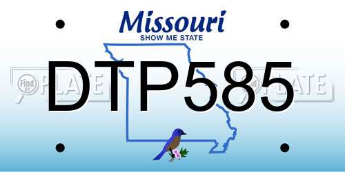 DTP585 Missouri License Plate