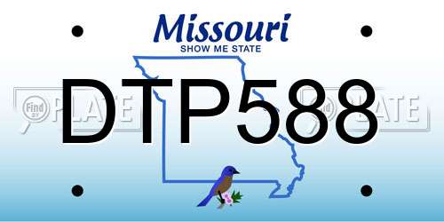 DTP588 Missouri License Plate
