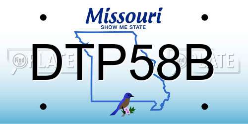 DTP58B Missouri License Plate
