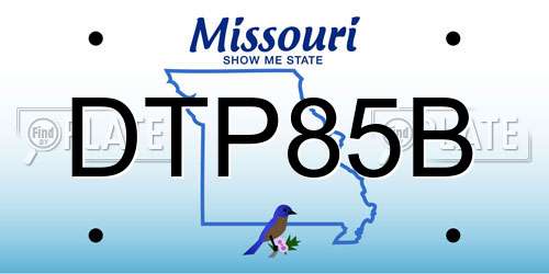 DTP85B Missouri License Plate