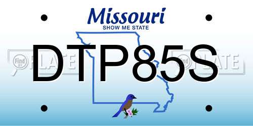 DTP85S Missouri License Plate