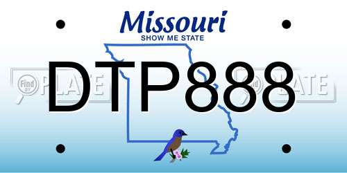 DTP888 Missouri License Plate