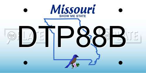 DTP88B Missouri License Plate