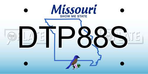 DTP88S Missouri License Plate
