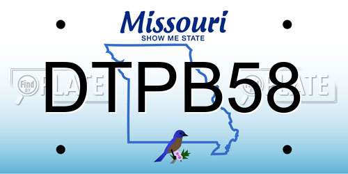 DTPB58 Missouri License Plate