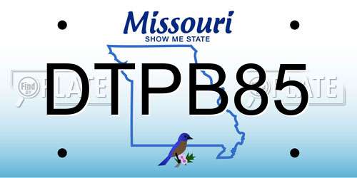 DTPB85 Missouri License Plate