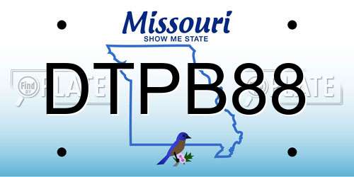 DTPB88 Missouri License Plate