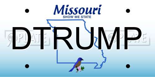 DTRUMP Missouri License Plate