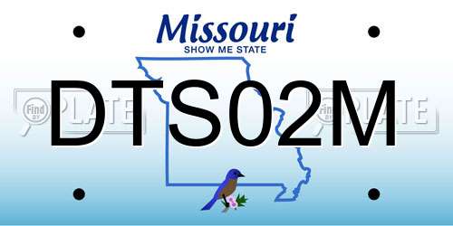 DTS02M Missouri License Plate